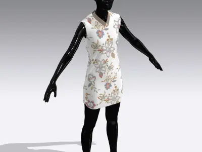 Woman Cloth Dress Low-poly 3D model
