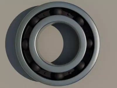 Polished steel ball bearing ISO 15243 with balls Free 3D model