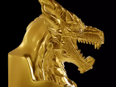 Ancient Fantasy Dragon Statuette 3D print model
