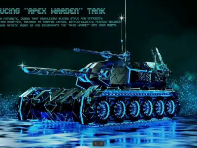 Futuristic tank 3D model buy