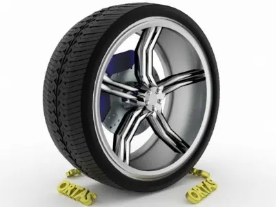 ORTAS CAR WHEEL RIM 137 GAME READY WHEEL RIM TIRE 3D model