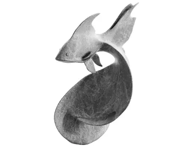 Modern Abstract Fish Sculpture 3D model