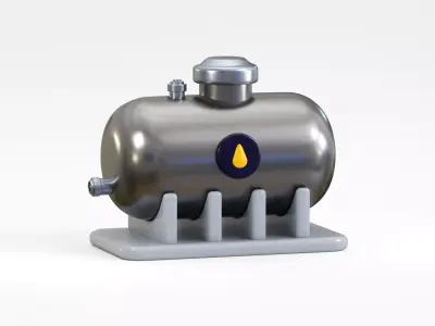 Cartoon Fuel Storage tank Low-poly 3D model