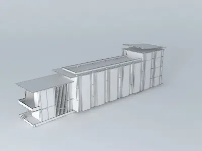 A modern contemporary building 3D model