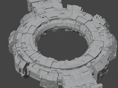 Sci-Fi Space Station 3D model 3