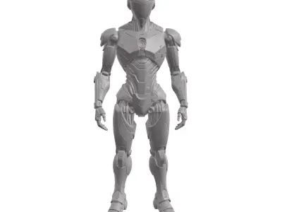 Humanoid Robot Character 4  Low-poly 3D model