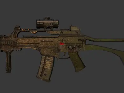 G36C - Realistic 3d model assault rifle Low-poly 3D model