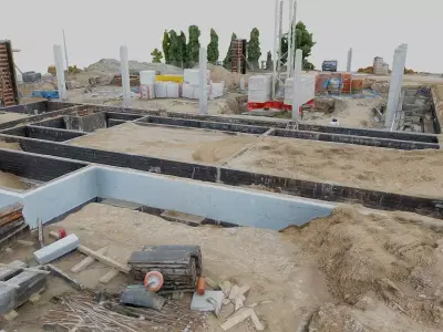 Construction site - foundation footings 3D model