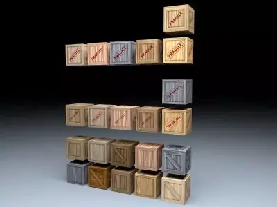 Wooden Crates Mega Pack Low-poly 3D model