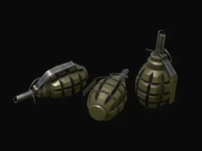 Soviet grenade F-1 limonka Low-poly 3D model