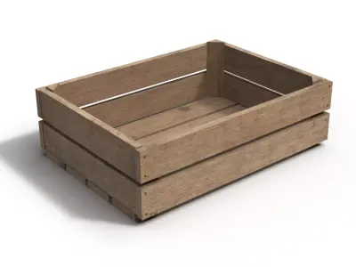 Wooden Crate 3D 3D model 5