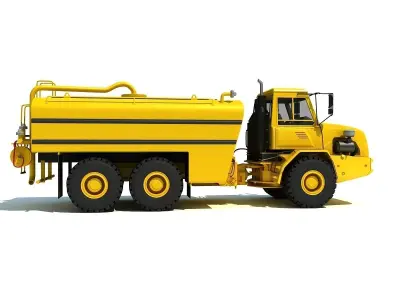 Construction Dump Truck and Water Wagon 3D model