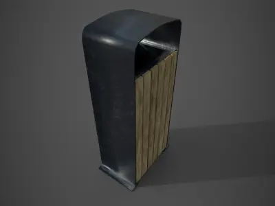 Park trash can - PBR - lowpoly Low-poly 3D model