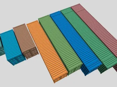 Printable Shipping Containers for H0 Scale Railroad Miniature 3D print model
