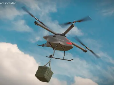 US Navy Military Cargo Drone with Suspended Load 3D model