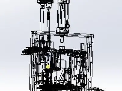 Lock screw mechanism-long 3D model