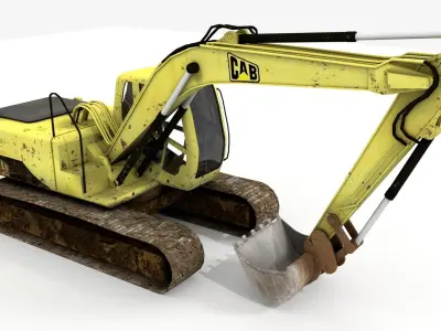 Low poly Excavator Low-poly 3D model buy