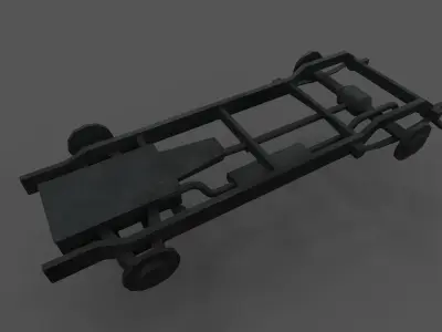 Chassis military vehicle Low-poly 3D model