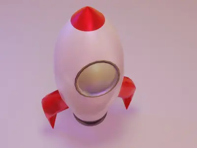 Rocket ship Low-poly 3D model