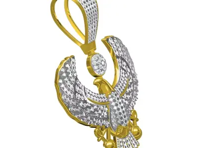 Antique Diamond Eagle Pendant 3D print model