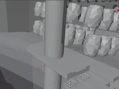 Frigate low poly Low-poly 3D model