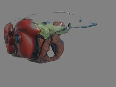 Red Steampunk Goggle Free low-poly 3D model