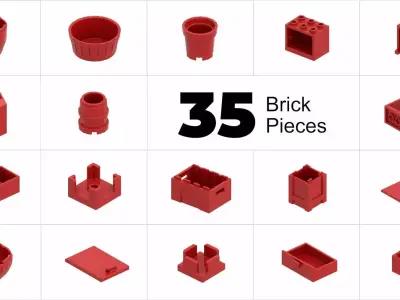 TwindBricks3D - 35 Piece Object Container Collection - Part 1 3D print model