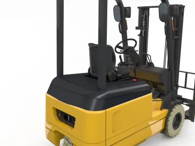 Forklift 3 Wheel Rigged 3D model