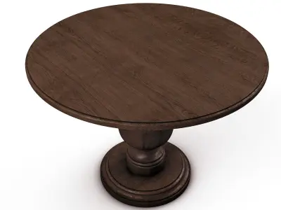 old round center table Low-poly 3D model