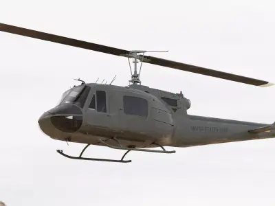 Iroquois UH-1 Huey Military Helicopter  3D model