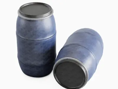 Dirty Plastic Barrel 01 Low-poly 3D model