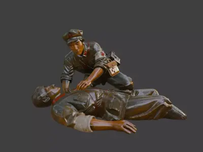 Military sculpture warrior military battle war hero soldier 3D print model 8