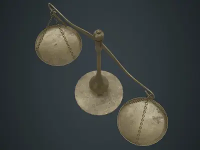 Balance Scale 1C Low-poly 3D model