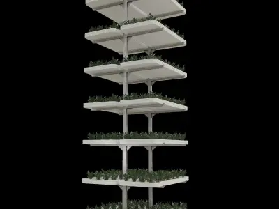 Vertical farm hydroponic 3D model purchase