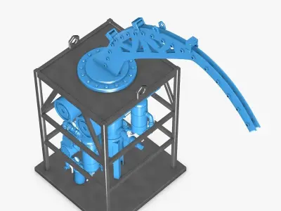 Industrial Blue Metal Element 3D model