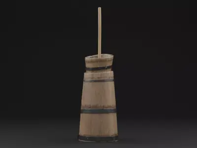 Butter Churn Low-poly 3D model