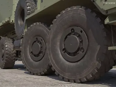 Military Truck Wheel Assembly Tire 3D model