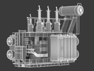 High Voltage Power Distribution Transformer 3D model