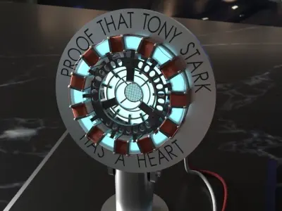 Iron Man Arc Reactor Model with background render 3D model