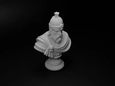 Slavic Warrior Bust Chess 3D print model buy