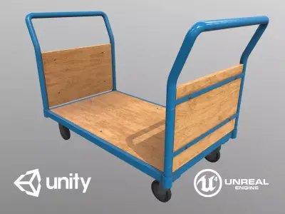 Game Ready Platform Trolley Low-poly 3D model