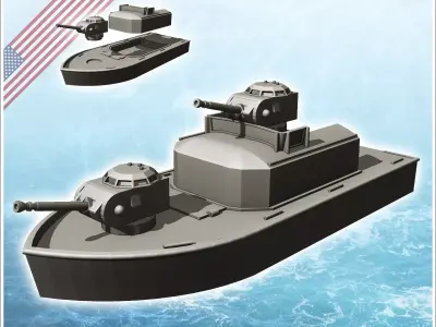 Assault Support ASPB Alpha patrol boat - Modern WW2 WW1 World Wa 3D print model