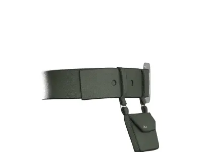 Green Leather Pocket Belt 3D model