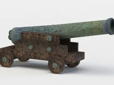 Cannon Low-poly 3D model 12