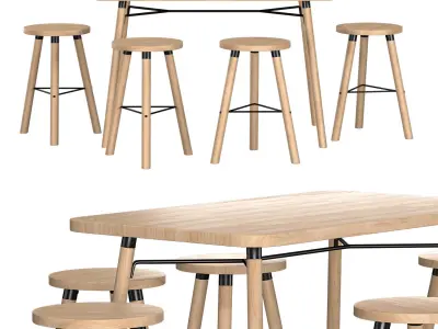 Partridge Rectangle Bar Table  3D model