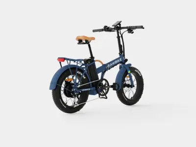 Matte Blue Bike Low-poly 3D model
