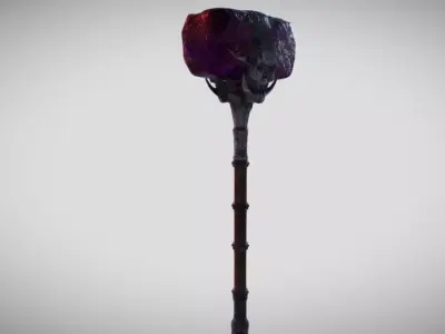 Hammer with handle Low-poly 3D model