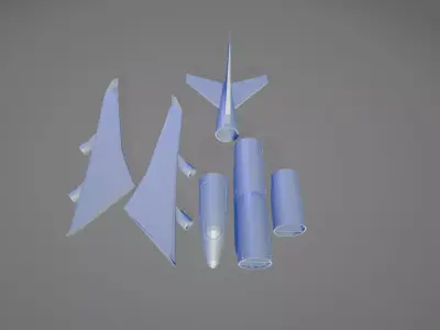 3D Printable Modular Wide-Body Commercial Aircraft  3D print model
