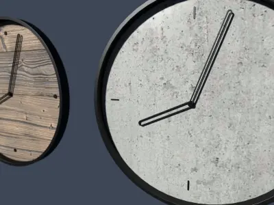Minimalist Wall Clock Low-poly 3D model purchase