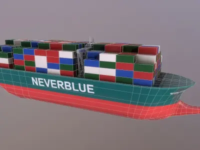 Toon Ship Free low-poly 3D model